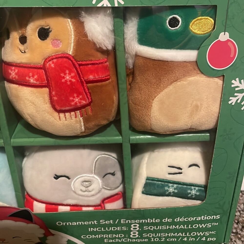 SQUISHMALLOWS 4” 2022 Holiday Winter Plush Ornament Set - 8PK. Elvita, Avery NEW - Picture 5 of 7